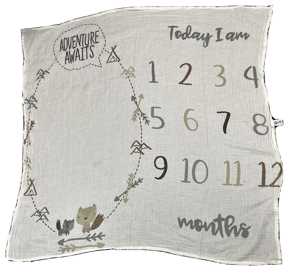 Gerber Organic Adventure Awaits Milestone Cotton Muslin Blanket Squirrels Months