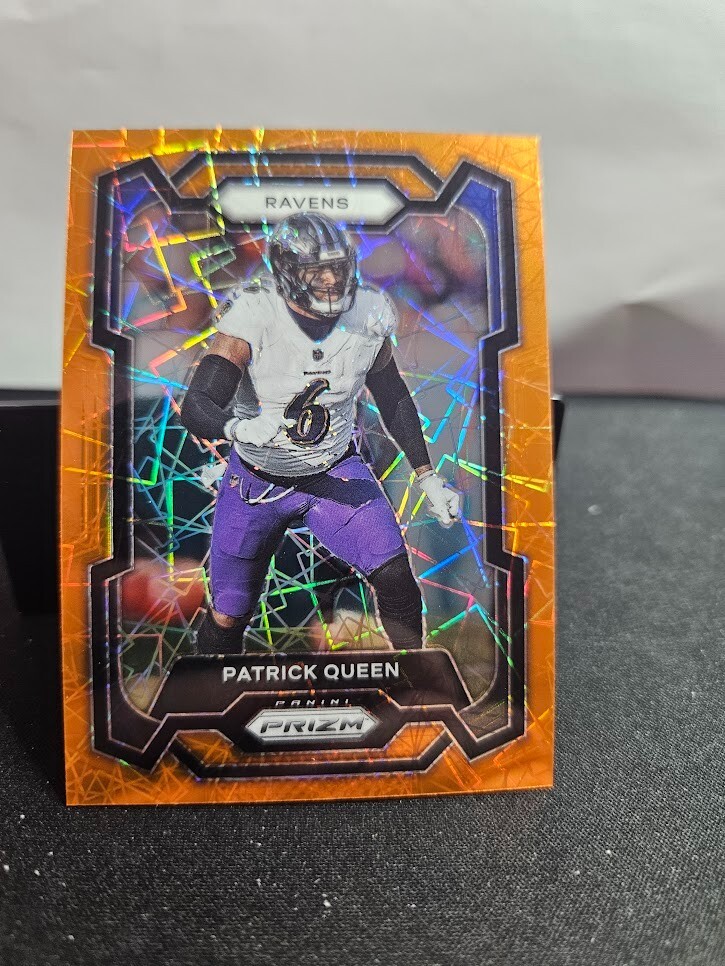 2023 Panini Prizm Orange Lazer Prizm #24 Patrick Queen - Baltimore Ravens