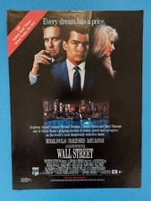 Wall Street - Michael Douglas - Charlie Sheen - Original 1988 Video Print Ad