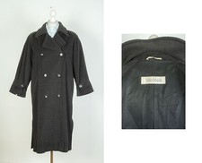 Max Mara Wool Double Breasted Gray Women's Coat Jacket Size UK 12 US 8