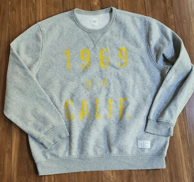Gap Sweatshirt Men's Sz XL SF California 1969 Stencil Letters Type