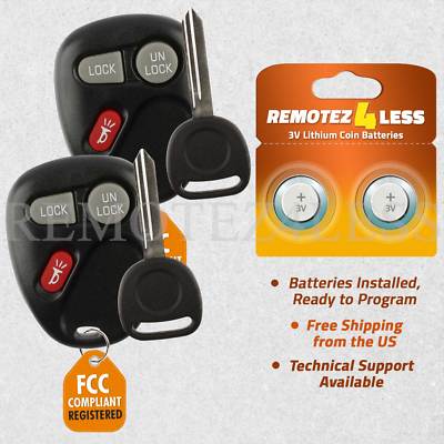 Replacement for Chevy GMC Keyless Entry Remote Car Key Fob 1bt b102p Pair