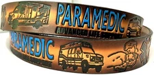 PARAMEDIC ADVANCED LIFE RESCUE EMBOSSED COWHIDE LEATHER PAINTED BELT USA MADE