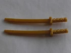 2 x LEGO NINJA Pearl Gold Minifig Sword Katana 21459 / Set 70749 70738 70750 ...