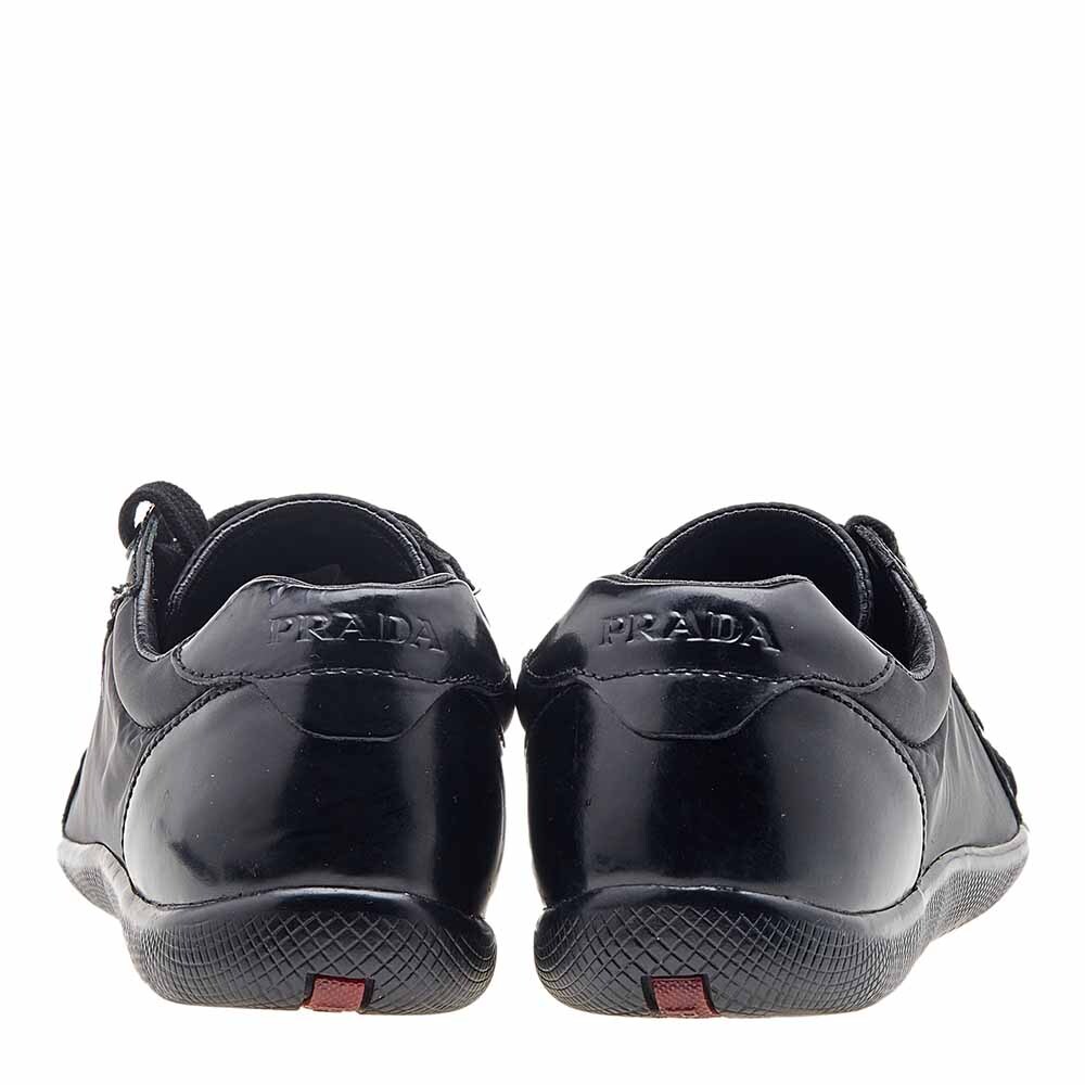 Prada Sport Black Leather And Nylon Low Top Sneakers Size Prada Sport Black Leather And Nylon Low Top Sneakers Size