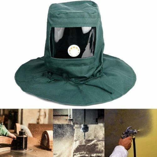 Sandstrahlhaube Maske Sandstrahler Anti Werkzeuge Helm Schutz Wind Schutzmaske - Bild 7 von 8