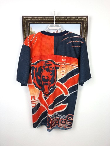 Vintage 90's Chicago Bears NFL All Over Print Mesh Jersey CCM Shirt Tee Size M - Picture 12 of 16