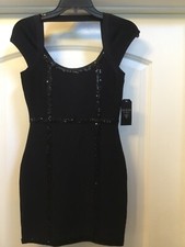 Guess Los Angeles women's Black evening shift dress - Size 2 - w/sequins - NWT