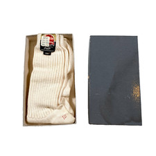 Vintage 50s Jefferies Hosiery Socks Deadstock NOS Sun Bowl Cotton White Size 12