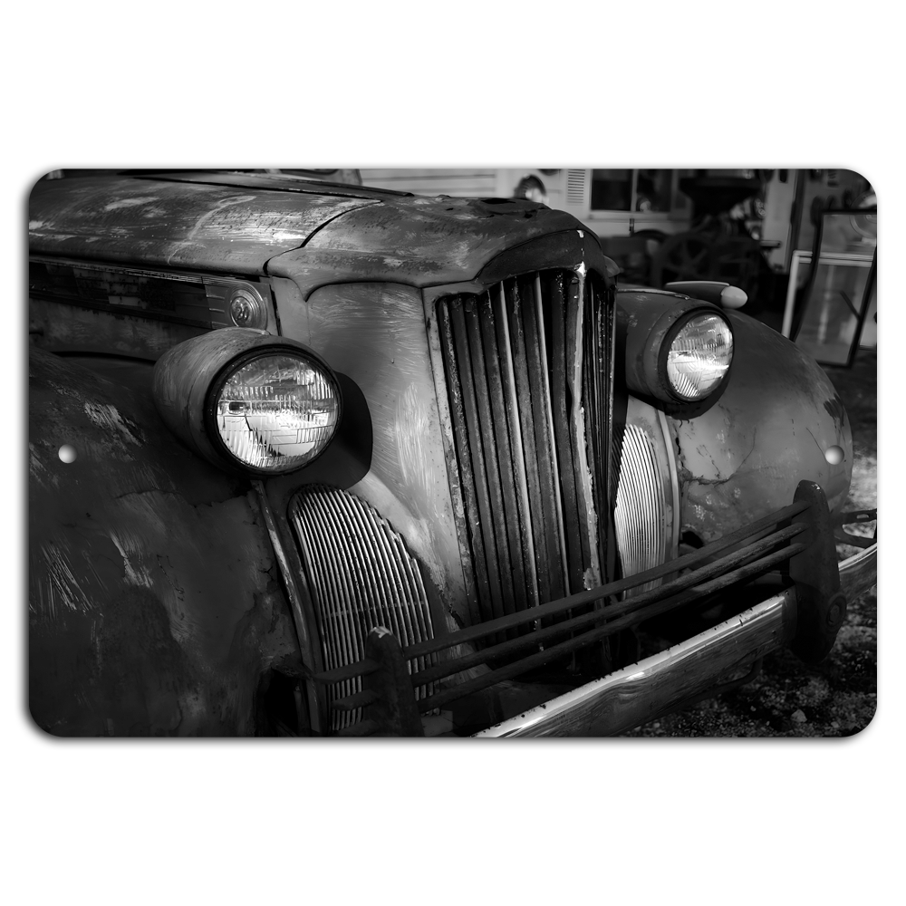 Vintage Car Charm: Classic Elegance in Black & White