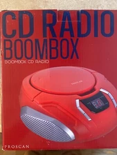 Portable CD Boombox with AM/FM Radio - SRCD261-Red