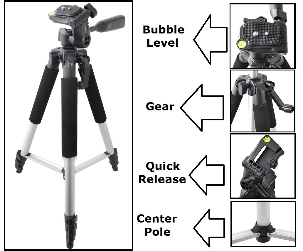 Pro Series Tripod 57" W/Case For Panasonic HC-V700K HC-V700MK HC-X900M HC-X900K