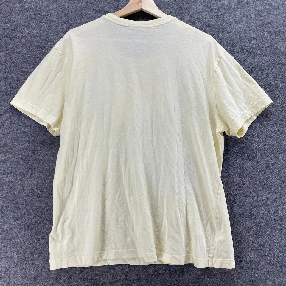 Camiseta Dividida Mujer L Grande Beige Cuello Redondo Manga Corta Pullover Algodón Foto 2 de 4