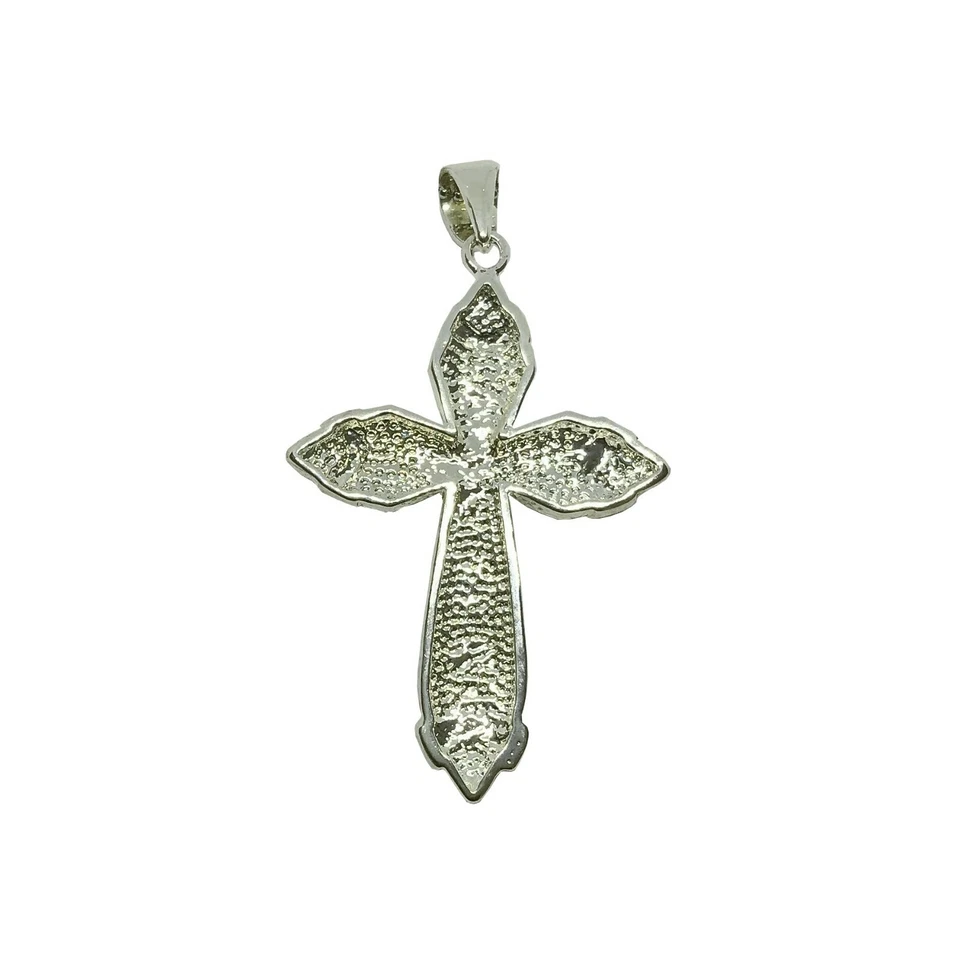 Hawaiian Jewelry Silver Koa Wood Cross Pendant Necklace with 18 inch chain - Image 2 of 3