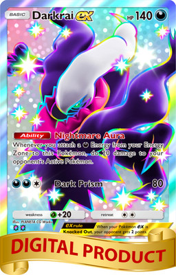 Pokemon Pocket TCG Card 2 Star Full Art Shiny Darkrai EX Deluxe Pack DIGITAL