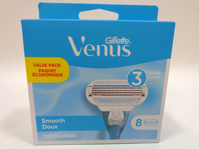 Gillette Venus Women's Razor Refill Cartridges Smooth Doux 8 Pack