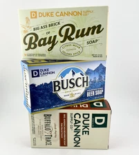 Mixed Lot of 3 DUKE CANNON Soaps - Bay Rum Busch Buffalo Trace NEW 10 Oz. Each