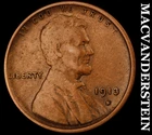 1913-S Lincoln Wheat Cent- Semi Key Better Date- No Reserve #J9275