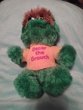 Vintage Sesame Street Oscar The Grouch Plush Stuffed Toy