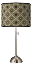 Rustic Flora Giclee Brushed Nickel Table Lamp