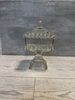 Vintage, Jeanette Glass, Wedding Box, Glass Candy Dish, with lid