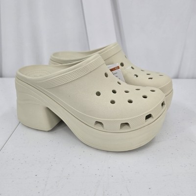 New Crocs Siren Clog Bone Unisex Casual High Heel Sandal 208547-2Y2 M-11 W-13