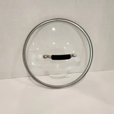 CALPHALON 10” Pot Frying Sauté Pan Replacement Lid Glass SS w/Rubber Grip