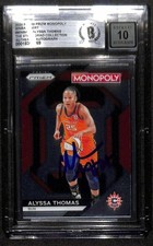 Alyssa Thomas Signed 2024 Prizm Monopoly WNBA Card Beckett 10 Auto