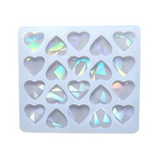 NUEAYMS Holographic Heart Shaped Silicone Mold Ear Studs Epoxy Resin Casting...