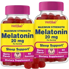 2 Pack 60 Gomitas De Melatonina 20 mg Para Dormir Adultos Suplemento En Oferta