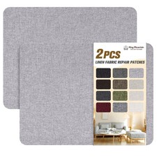 Fine Linen Repair Patches, Self-Adhesive 8" Wx 11"L-2PCS, Light Grey 3.0