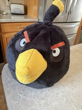 Angry Birds Black Bird Plush 10" No Sound no longer works no tag VGUC 