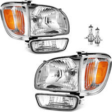 2001-2004 Toyota Tacoma Headlight Assembly Halogen Replacement w/ Bulbs   Compat