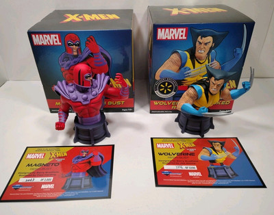 Marvel Animated Series X Men- Wolverine & Magneto Bust Statue Diamond Select Lot