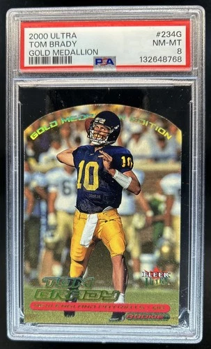 2000 Fleer Ultra Tom Brady Gold Medallion #234G Patriots PSA 8