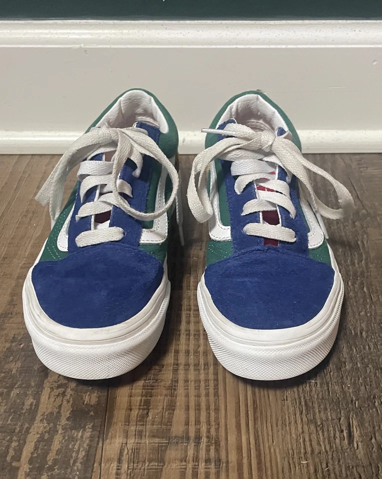 Vans Yacht Club Off The Wall Gamuza AzulVerde AmarilloRojo Zapatos EE. UU. Niños 1.5 Unisex Foto 3 de 4