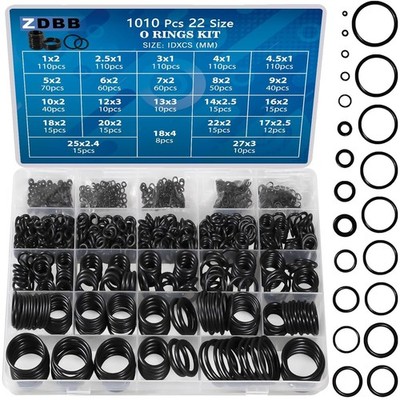 Versatile 1010 Pcs O-Ring Set - Assorted Sizes for Automotive & Plumbing Repairs