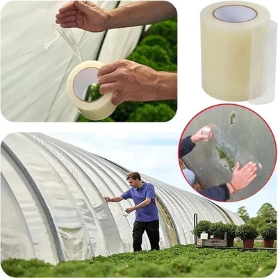 Extra Strong Greenhouse Repair Tape Clear Polythene Polytunnel repair Tape UV UK - Image 1 of 4