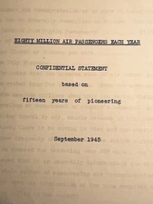 Pennsylvania Aircraft Syndicate Confidential Statement 1945 80 Million Passenger