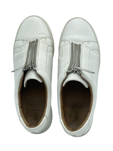 Frye Lena Zipper Low White Leather Sneakers Womens Size 8 - Picture 8 of 10
