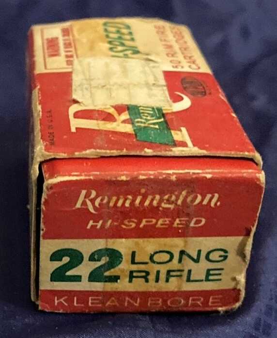 HG0068 Vtg Remington HI-Speed 22 Long Rifle Golden Bullet Shell Empty Box - Image 4 of 4