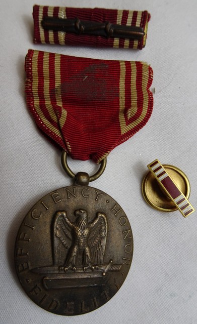 WWII US Army Good Conduct Campaign Medal Ribbon Bar Award Clasp 2 