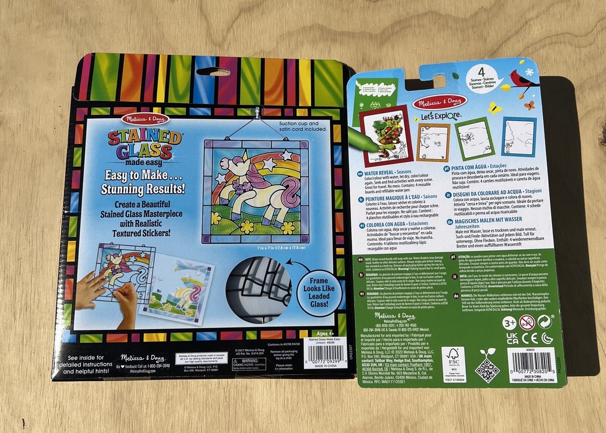 MELISSA & DOUG Stained Glass UNICORN DIY Kit Set 70+ Stickers