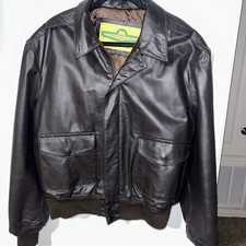 Vintage SHELL BY AEROSHELL TYPE A-2 LEATHER BOMBER JACKET MADE IN USA LARGE