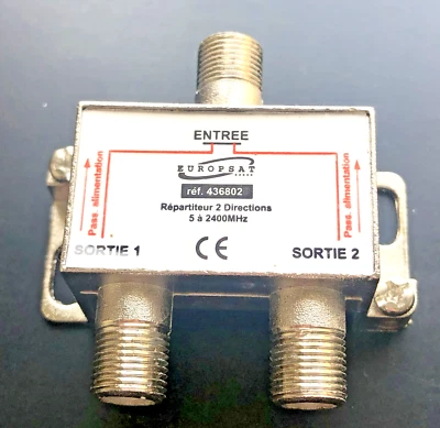 Répartiteur d'antenne TV/satellite - 2 Sorties - Marque Europsat - Photo 1/3