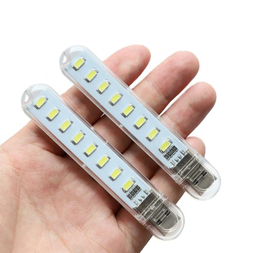 8Pcs 8Led USB Strip Light Portable Mini Book Lamp Night Lights Emergency Light - Picture 12 of 14