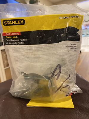 New! Stanley Self Locking Gate Latch Zinc Plated Steel, Privacy Fence, 81-4000