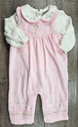 Baby Girl Clothes Carter's Vintage 6 Month 2pc Velour Sweet Daisy Overall Outfit