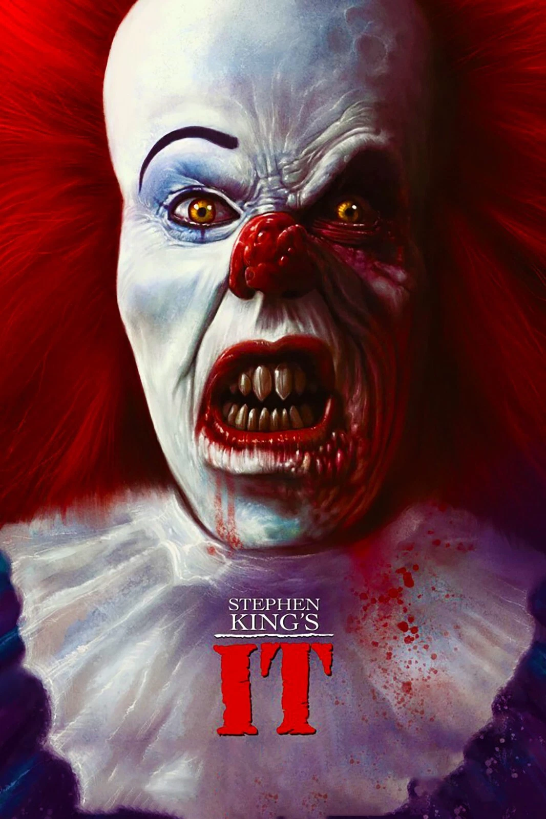 1990 Stephen King IT Movie Poster Pennywise Dancing Clown Derry Maine