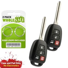 2 Replacement For 2015 Toyota Camry Keyless Entry Car Key Fob Remote Shell Case